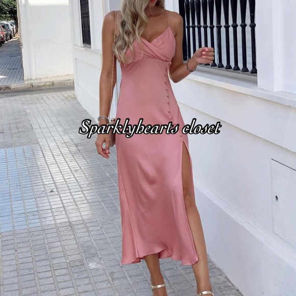 Zara Button Slip Dress - Picture 6 of 9